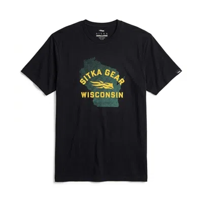 Sitka Men's  Wisconsin State Tee In Black