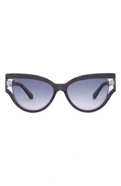 Sito Shades Allnighter 56mm Gradient Standard Cat Eye Sunglasses In Blue