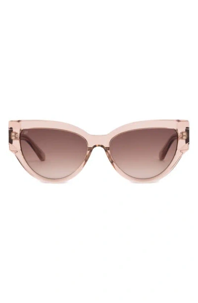Sito Shades Allnighter 56mm Gradient Standard Cat Eye Sunglasses In Pink