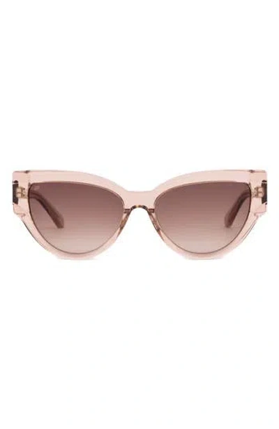 Sito Shades Allnighter 56mm Gradient Standard Cat Eye Sunglasses In Neutral