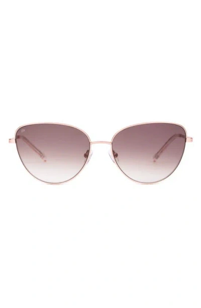 Sito Shades Candi 59mm Gradient Standard Butterfly Sunglasses In Rose Gold/ Dew/ Minky Grad