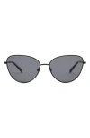 Sito Shades Candi Gradient Polar 59mm Oval Sunglasses In Matte Black/ Iron Grey Polar