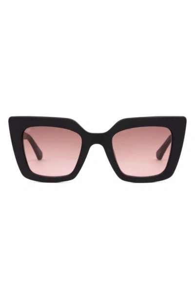 Sito Shades Cult Vision 51mm Standard Square Gradient Sunglasses In Matte Black/ Grey Rose Grad