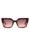 Sito Shades Cult Vision 51mm Standard Square Gradient Sunglasses In Rosewood Tort/ Rosewood Grad