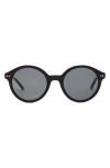 Sito Shades Dixon Polar 52mm Round Sunglasses In Black/iron Grey Polar