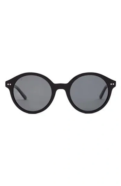 Sito Shades Dixon Polar 52mm Round Sunglasses In Black
