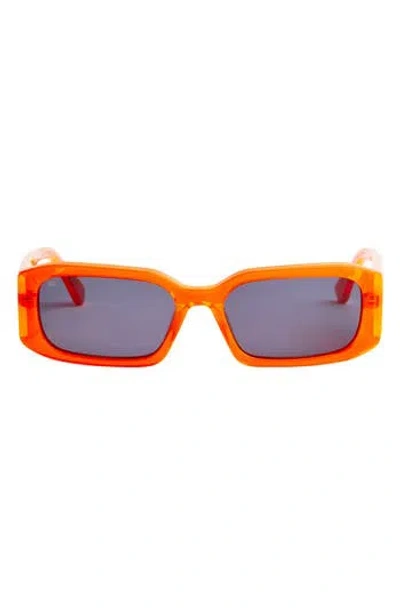Sito Shades Electric Vision Polar 56mm Rectangle Sunglasses In Neon Orange/iron Grey Polar