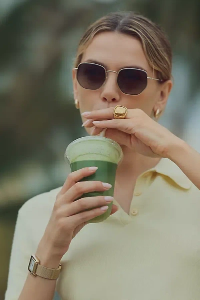 Sito Shades Eternal Geo Aviator Sunglasses In Gold