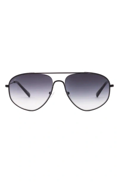 Sito Shades Lo Pan 58mm Gradient Standard Aviator Sunglasses In Black/ Matte Black/ Shadow