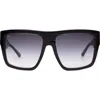 Sito Shades Onyx 132mm Gradient Standard Square Sunglasses In Black