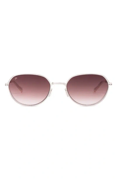 Sito Shades Orbital Standard 55mm Standard Gradient Round Sunglasses In Silver/ Dew/ Rosewood Gradient