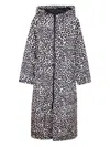 Sittingsuits Hooded Animal-print Coat In Neutral