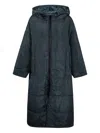 Sittingsuits Hooded Quilted Coat In Animal Print