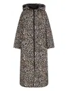 Sittingsuits 'leopard' Maxi Coat In Brown