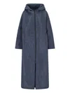 Sittingsuits 'midnight' Maxi Coat In Blue