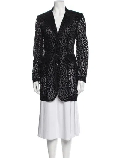 Pre-owned Situationist Animal Print Coat In Black