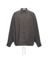 Situationist Check-pattern Drawstring-hem Shirt In Gray