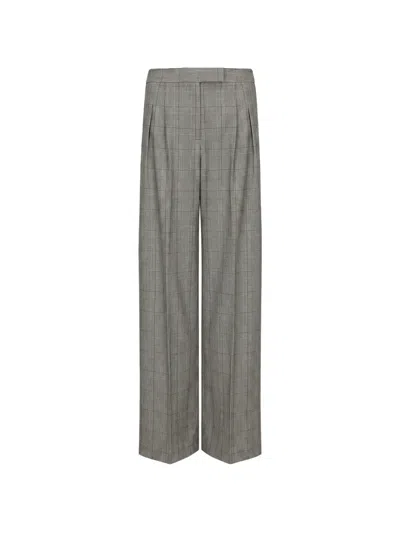 Situationist Check-pattern Wool Tailored Trousers In Gray