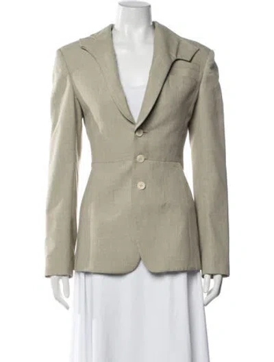 Pre-owned Situationist Linen Blazer In Green