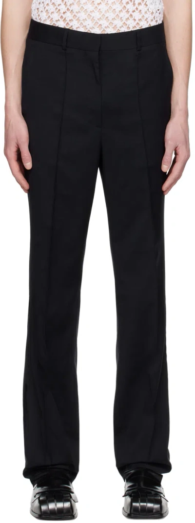 Situationist Navy Pinched Trousers In Dark Blue