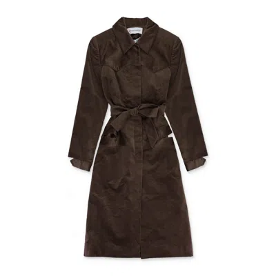Situationist Velour Cotton Brown Trench Coat