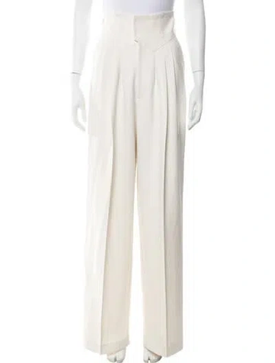 Pre-owned Situationist Wool Wide Leg Pants In Neutrals