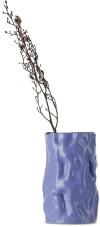 Siup Studio Blue Wrinkled Blue Vase In Blue