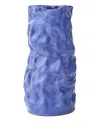Siup Studio Hammered-construction Ceramic Vase (15cm X 13cm)) In Blue