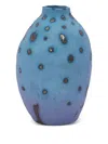 Siup Studio Papaya Speckled Oval-shaped Vase In Blue