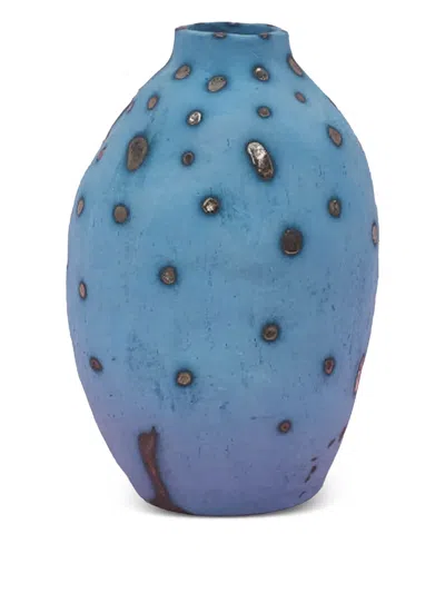Siup Studio Papaya Speckled Oval-shaped Vase In Blue
