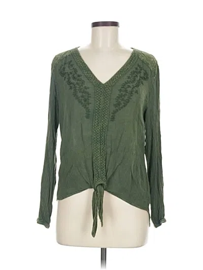 Pre-owned Sivana Long Sleeve Blouse In Green