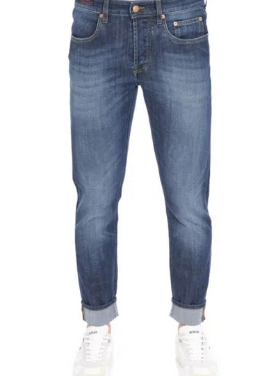 Siviglia - 5 Skinny Pockets Medium Wash With Fading Barchi/d0044 Qb In Blue