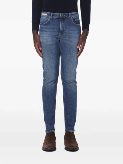 Siviglia Faded Slim-fit Jeans In Blue