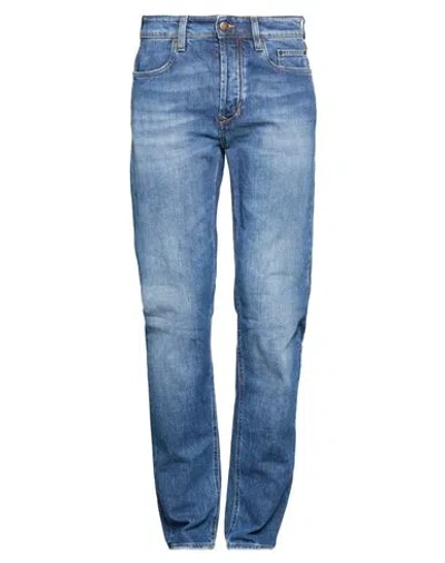Siviglia Man Jeans Blue Size 34 Cotton, Elastane