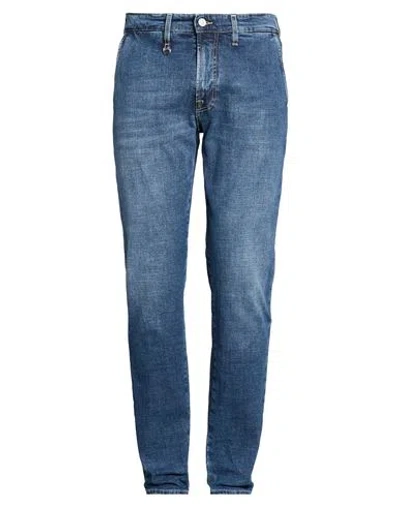 Siviglia Man Jeans Blue Size 35 Cotton, Elastane