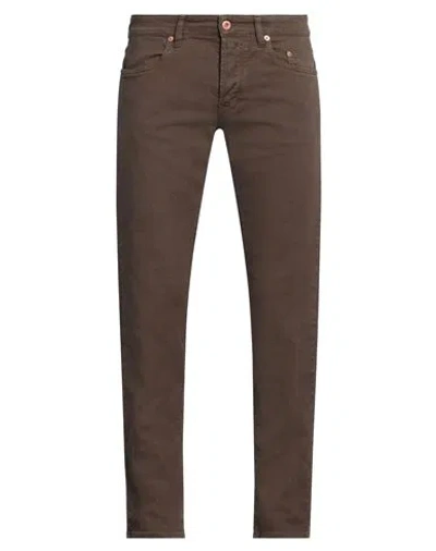 Siviglia Man Jeans Brown Size 34 Organic Cotton, Elastane