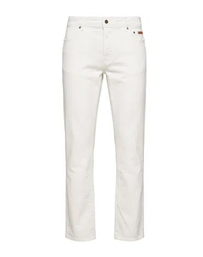 Siviglia Man Jeans White Size 30 Cotton, Elastane