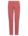 Siviglia Man Pants Brick Size 32 Cotton, Elastane In Red