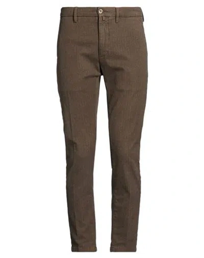 Siviglia Man Pants Brown Size 33 Cotton, Polyester, Elastane