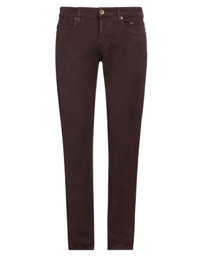 Siviglia Man Pants Burgundy Size 34 Cotton, Elastane In Red