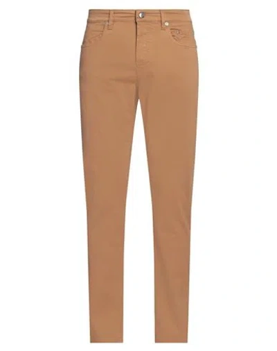 Siviglia Man Pants Camel Size 35 Cotton, Elastane In Beige