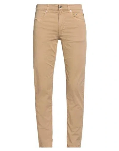 Siviglia Man Pants Camel Size 38 Cotton, Elastane In Brown