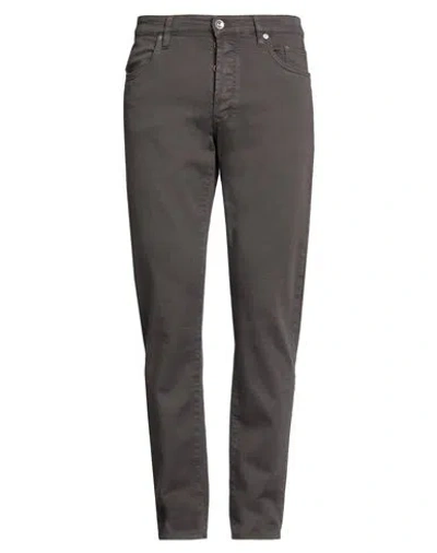Siviglia Man Pants Dark Brown Size 30 Cotton, Elastane