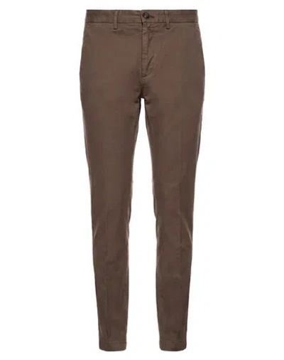 Siviglia Man Pants Dark Brown Size 38 Cotton, Elastane