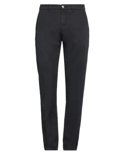 Siviglia Man Pants Midnight Blue Size 33 Cotton, Linen, Elastane In Black