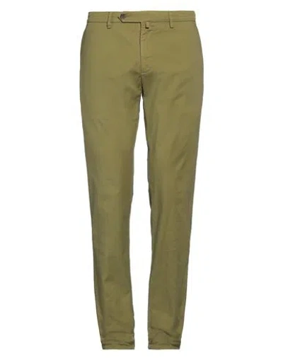 Siviglia Man Pants Military Green Size 35 Cotton, Elastane In Green