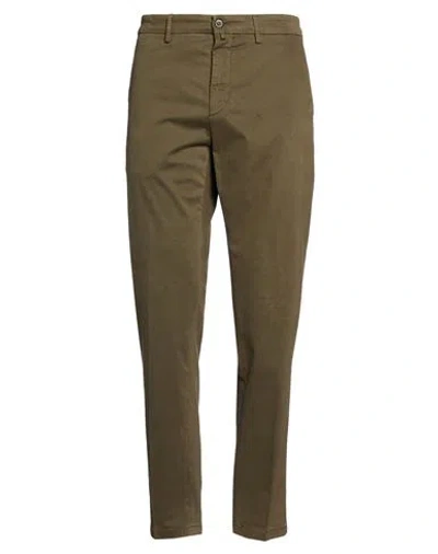 Siviglia Man Pants Military Green Size 36 Modal, Cotton, Elastane