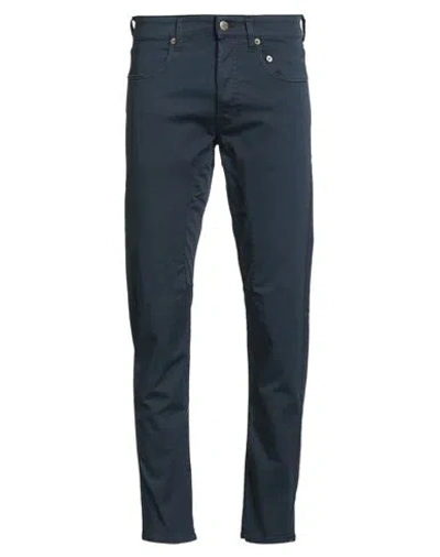 Siviglia Man Pants Navy Size 30 Cotton, Elastane In Blue