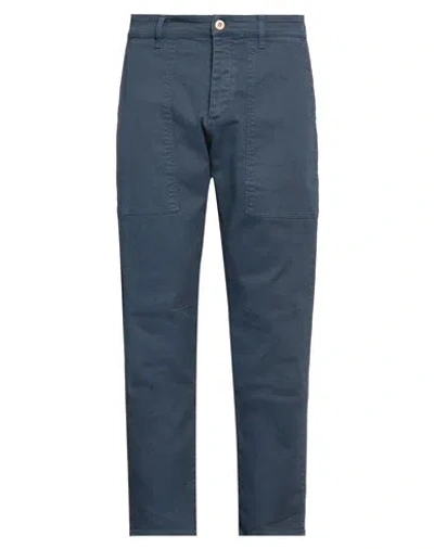Siviglia Man Pants Navy Size 36 Organic Cotton, Elastane In Blue