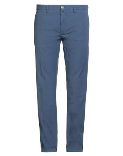 Siviglia Man Pants Navy Size 38 Cotton, Elastane In Blue